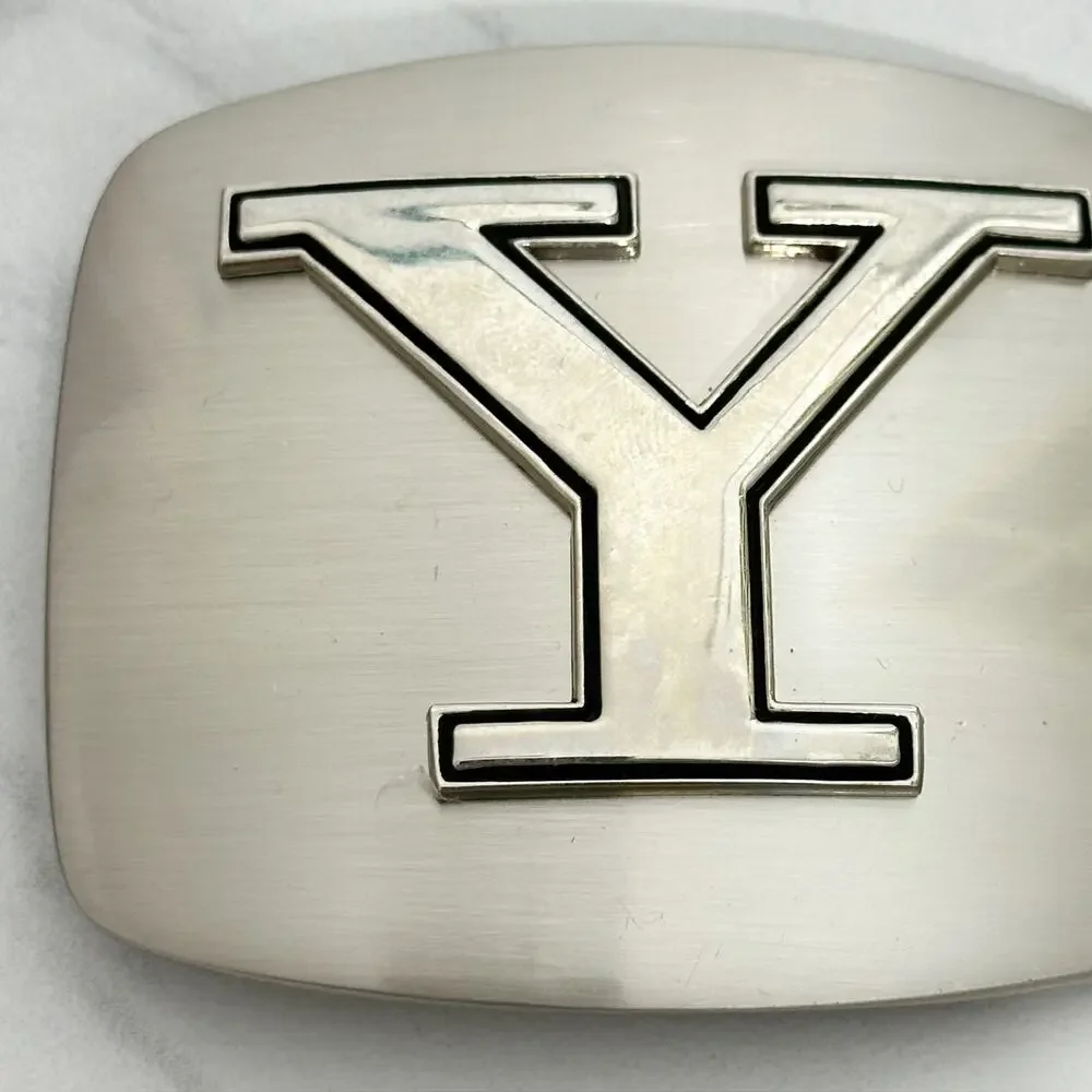Letter Y Initial Monogram Silver Tone Belt Buckle Western ✨